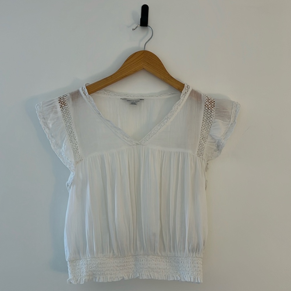 Flowy Summer Cropped Lace & Ruffle Cropped Top